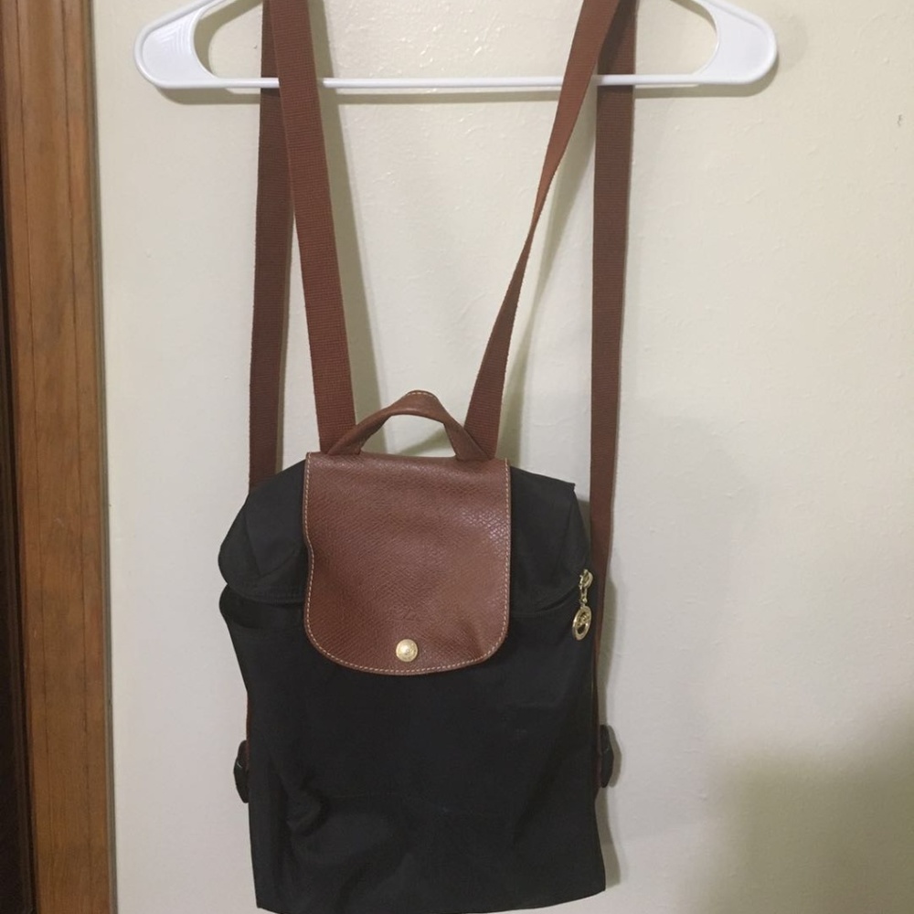 Longchamp Le Pliage Backpack Black Brown